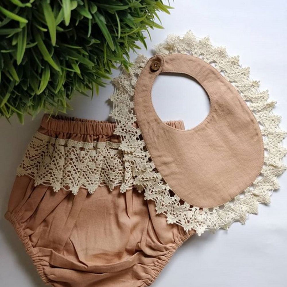 NEW Boho Kids Set of 2 Crochet Diaper Cover & Bib